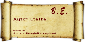 Bujtor Etelka névjegykártya
